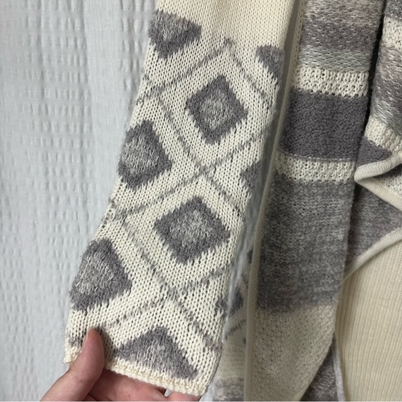 Vince Textured Graphic Wool and Alpaca Cardigan Sweater Iroy/Gray Women’s XS - Picture 6 of 13